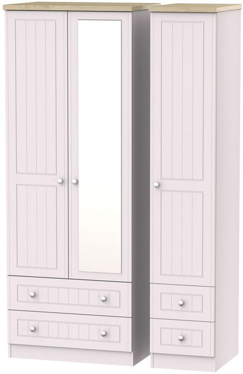 Vienna Cashmere 3 Door Tall Combi Wardrobe - 1 Mirror