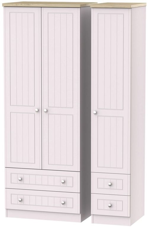 Vienna Cashmere 3 Door Tall Triple Wardrobe - 4 Drawers