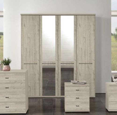 Wiemann Dakar 2 4 Door Mirror Wardrobe in Rustic Oak - 200cm