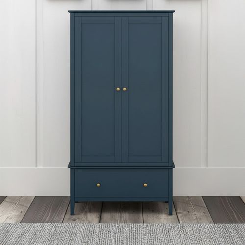 Harrogate Double Wardrobe - 2 Door - 1 Drawer - Blue