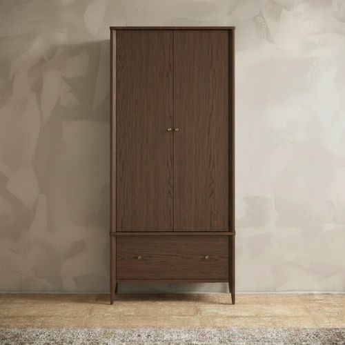 Paris Wardrobe - 2 Door - 1 Drawer - Dark Oak