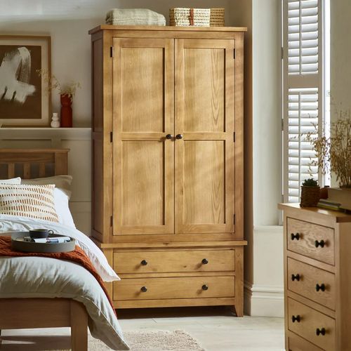 Marlborough Double Wardrobe - 2 Door - 2 Drawer - Oak