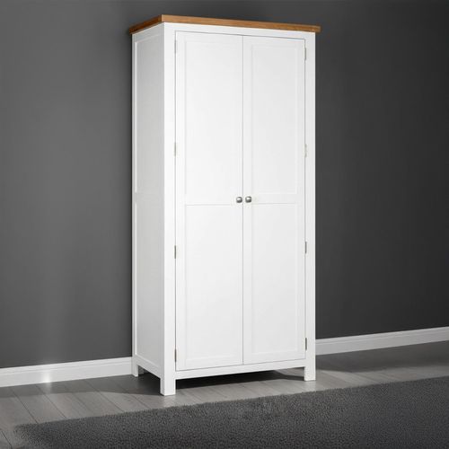 Lundy Wardrobe - 2 Door - White Painted