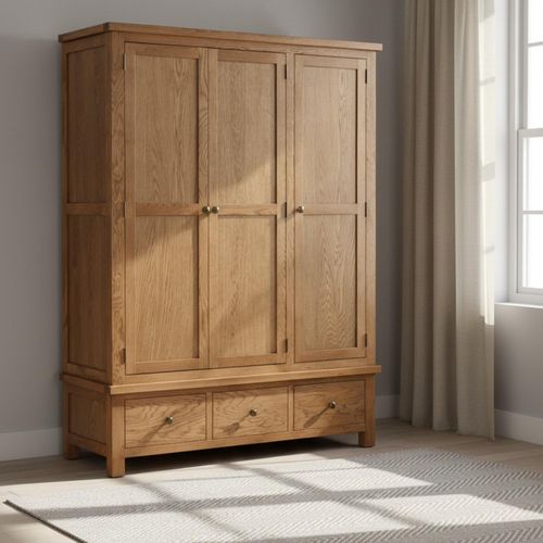 Original Wardrobe - 3 Door - Rustic Oak
