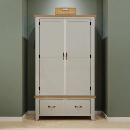 Wilmont Wardrobe - 2 Door - 2 Drawer - Grey Painted