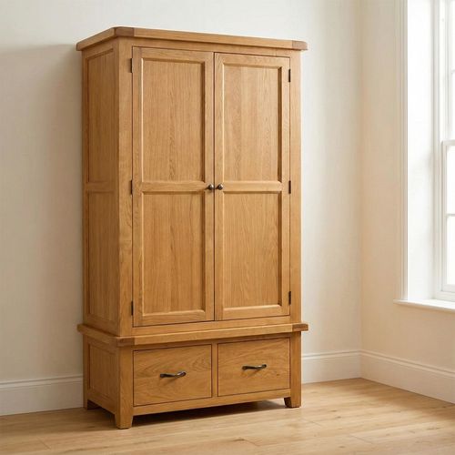 Somer Wardrobe - 2 Door - 2 Drawer - Oak