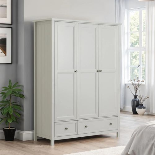 Maine Wardrobe - 3 Door - 2 Drawer - Grey