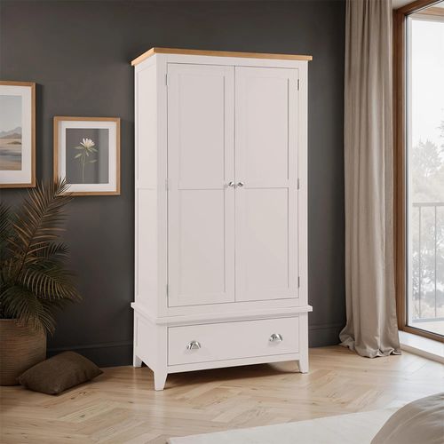 Richmond Double Wardrobe - 2 Door - 1 Drawer - Grey