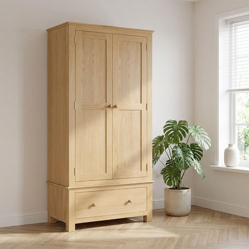 Arlington Wardrobe - 2 Door - 1 Drawer - Oak