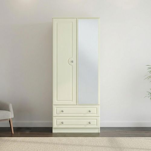 Pembroke Cream 2 Door Combi Wardrobe - 1 Mirror