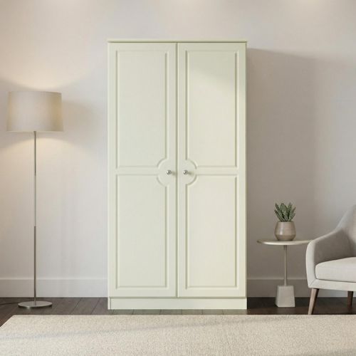 Pembroke Cream 2 Door Plain Wardrobe - H 182.4cm