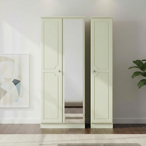 Pembroke Cream 3 Door Tall Triple Wardrobe - 1 Mirror