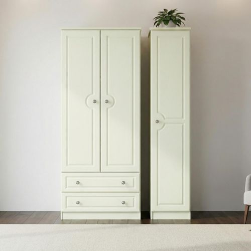 Pembroke Cream 3 Door Triple Wardrobe - LHF 2 Drawers