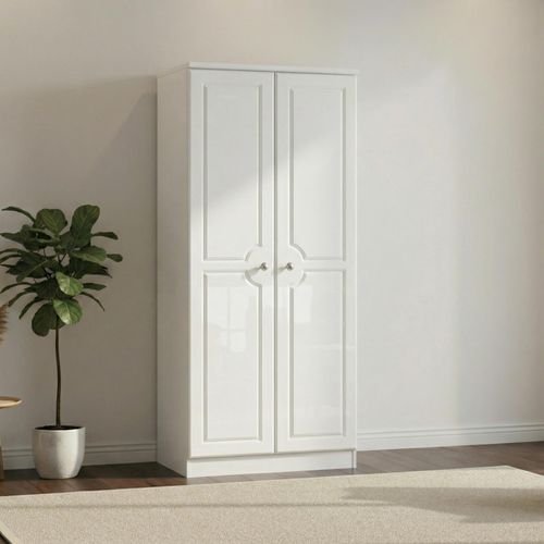 Pembroke White Gloss 2 Door Plain Wardrobe