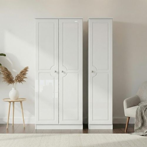 Pembroke White Gloss 3 Door Triple Wardrobe