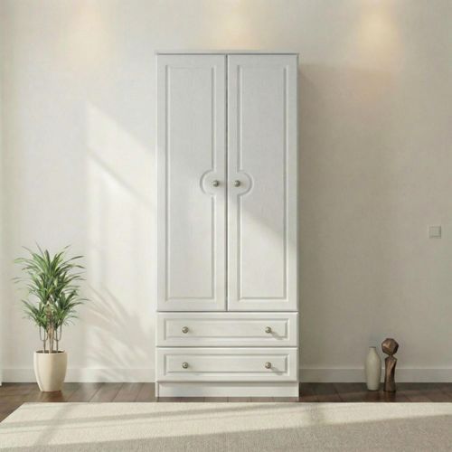 Pembroke White 2 Door 2 Drawer Double Wardrobe