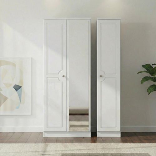 Pembroke White 3 Door Tall Triple Wardrobe - 1 Mirror