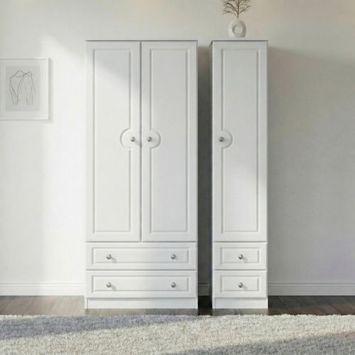 Pembroke White 3 Door Triple Wardrobe - 4 Drawers