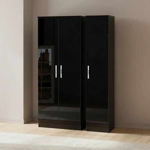 Knightsbridge Triple Wardrobe - 3 Door - Black Gloss
