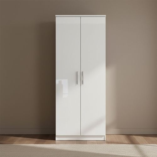 Knightsbridge Wardrobe - 2 Door - Plain - Tall - White Gloss