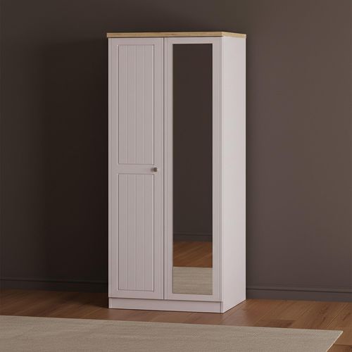 Vienna Wardrobe - 2 Door - 1 Mirror - Cashmere