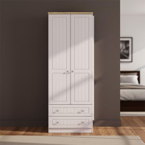 Vienna Wardrobe - 2 Door - 2 Drawer - Tall - Cashmere