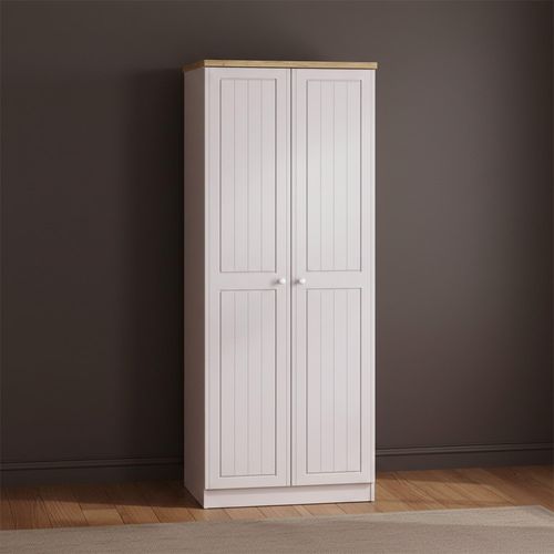 Vienna Wardrobe - 2 Door - Plain - Tall - Cashmere