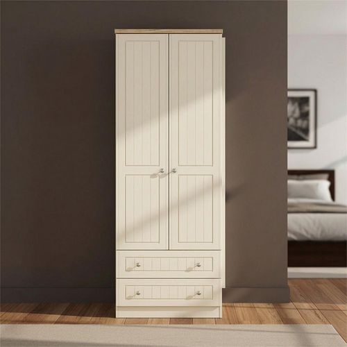 Vienna Wardrobe - 2 Door - 2 Drawer - Tall - Cream