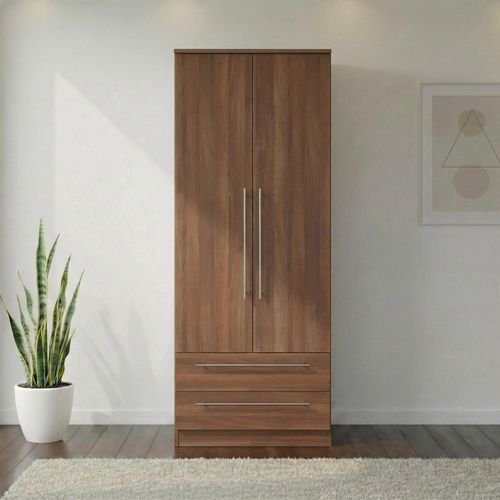 Sherwood Wardrobe - 2 Door - 2 Drawer - Tall - Walnut