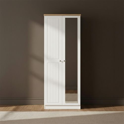 Vienna Wardrobe - 2 Door - 1 Mirror - Tall - Porcelain
