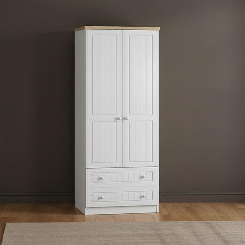 Vienna Wardrobe - 2 Door - 2 Drawer - Double - Porcelain