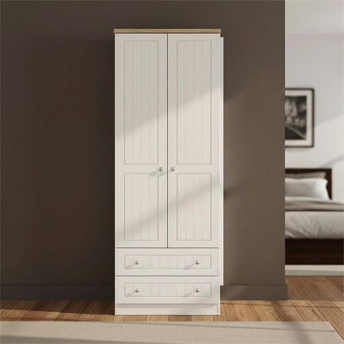 Vienna Wardrobe - 2 Door - 2 Drawer - Tall - Porcelain