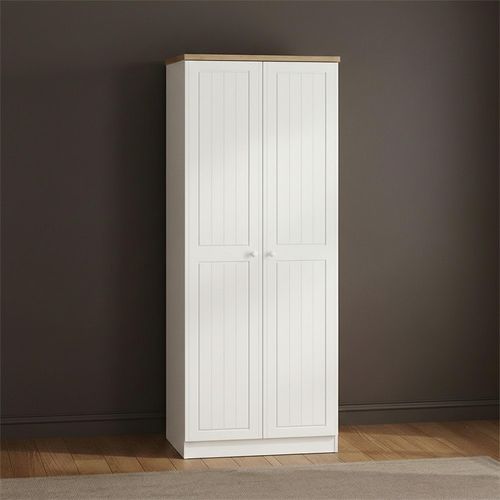 Vienna Wardrobe - 2 Door - Plain - Tall - Porcelain
