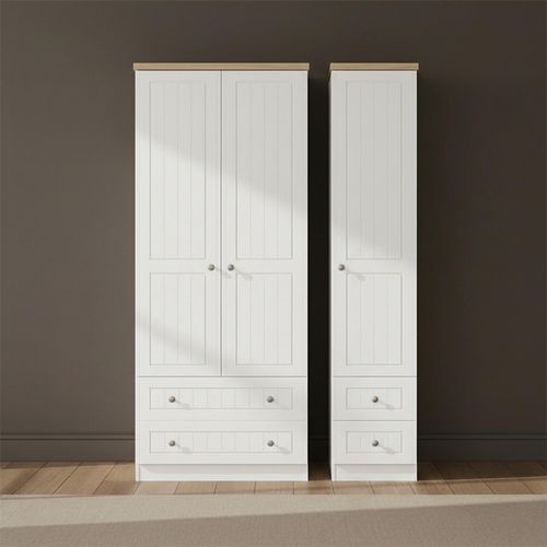 Vienna Wardrobe - 3 Door - 4 Drawers - Triple - Porcelain