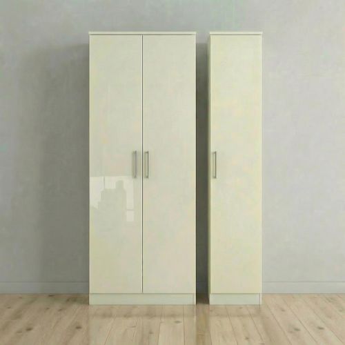 Knightsbridge Wardrobe - 3 Door - Tall Triple - Cream Gloss