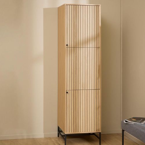 Albany Oak Ribbed 2 Door Narrow Wardrobe