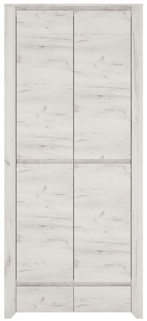 Angel White 2 Door 2 Drawer Double Wardrobe