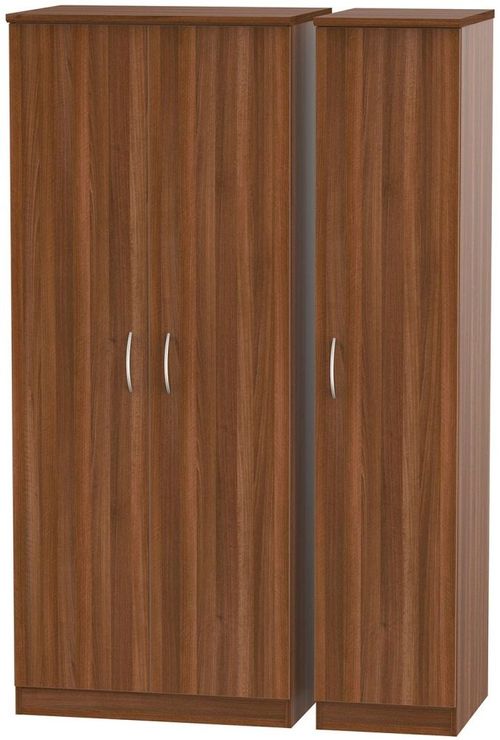 Avon Walnut Effect 3 Door Triple Wardrobe