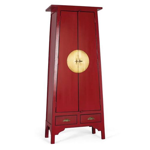 Aynor Wardrobe - 2 Door - Red - Mango Wood
