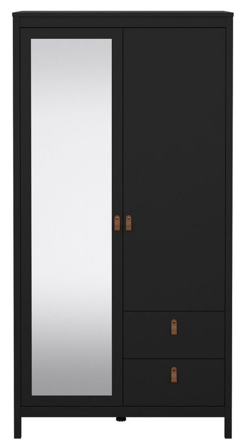 Barcelona Black 2 Door Combi Wardrobe