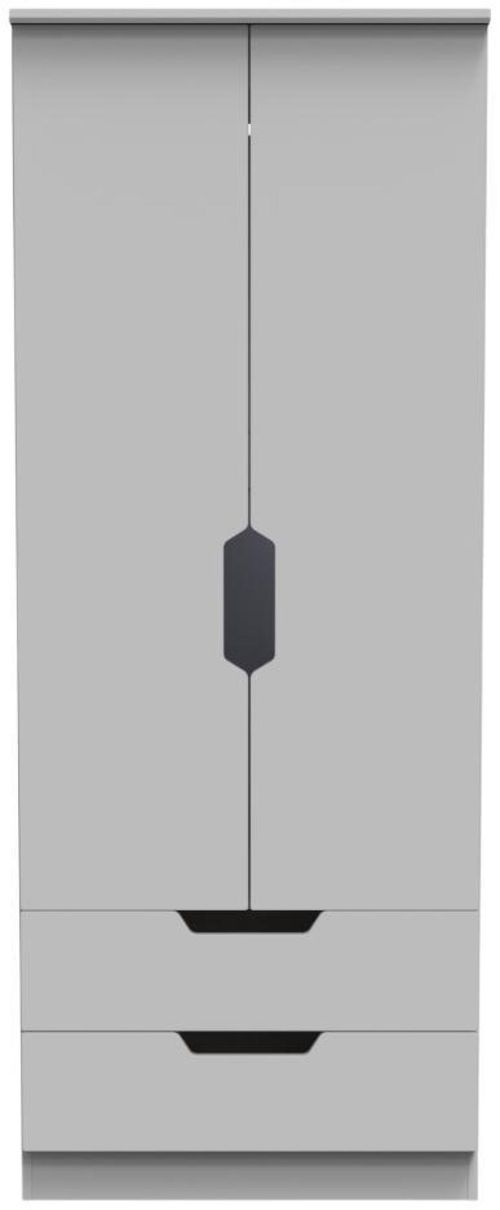 Bella Grey 2 Door 2 Drawer Double Wardrobe