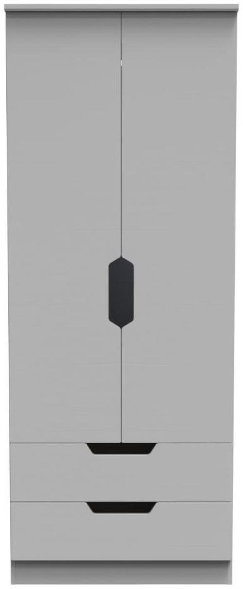 Bella Grey Ash 2 Door 2 Drawer Double Wardrobe
