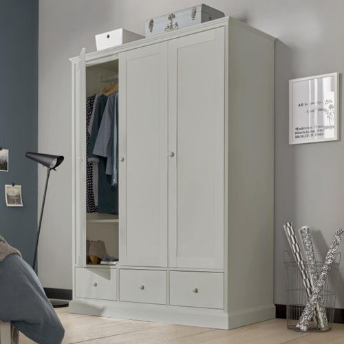 Ashby Soft Grey Wardrobe - 3 Door Combi