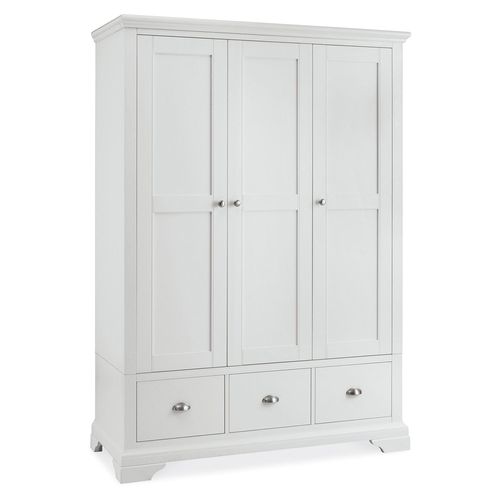 Hampstead White Wardrobe - 3 Door - 3 Drawer