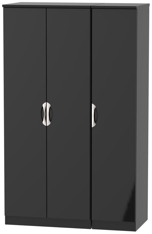 Camden Black Gloss 3 Door Triple Wardrobe
