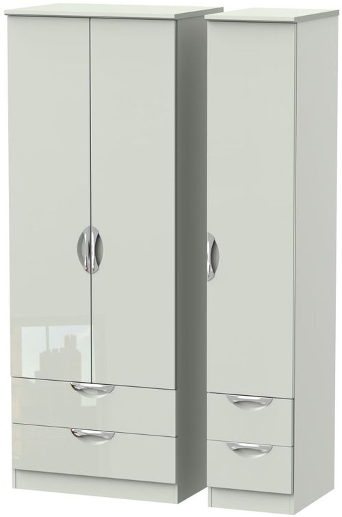Camden Cashmere 3 Door Tall Triple Wardrobe - 4 Drawers