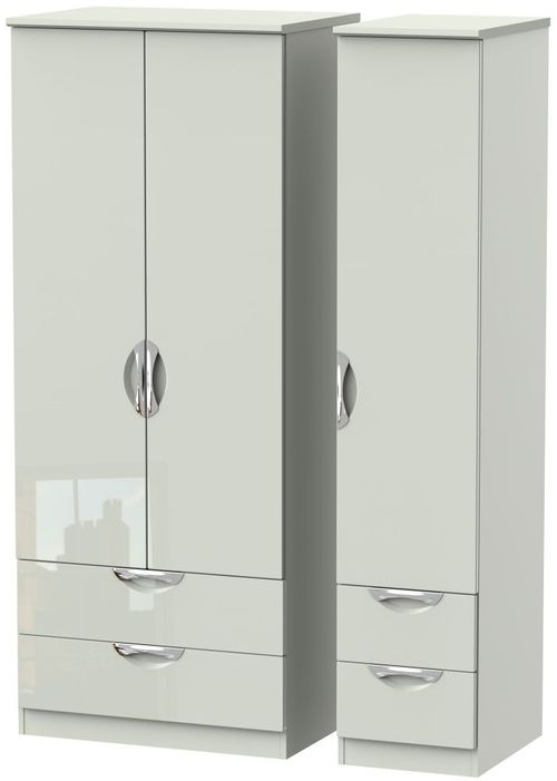 Camden Cashmere 3 Door Triple Wardrobe - 4 Drawers