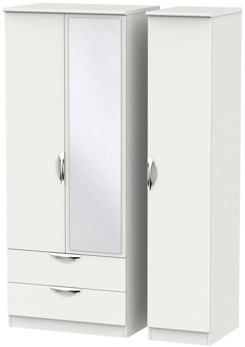 Camden Grey 3 Door Combi Wardrobe - 1 Mirror and LHF 2 Drawers