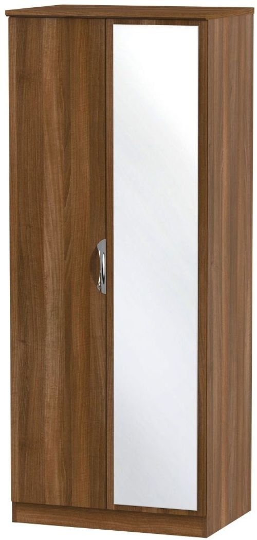 Camden Walnut Effect 2 Door Wardrobe - 1 Mirror