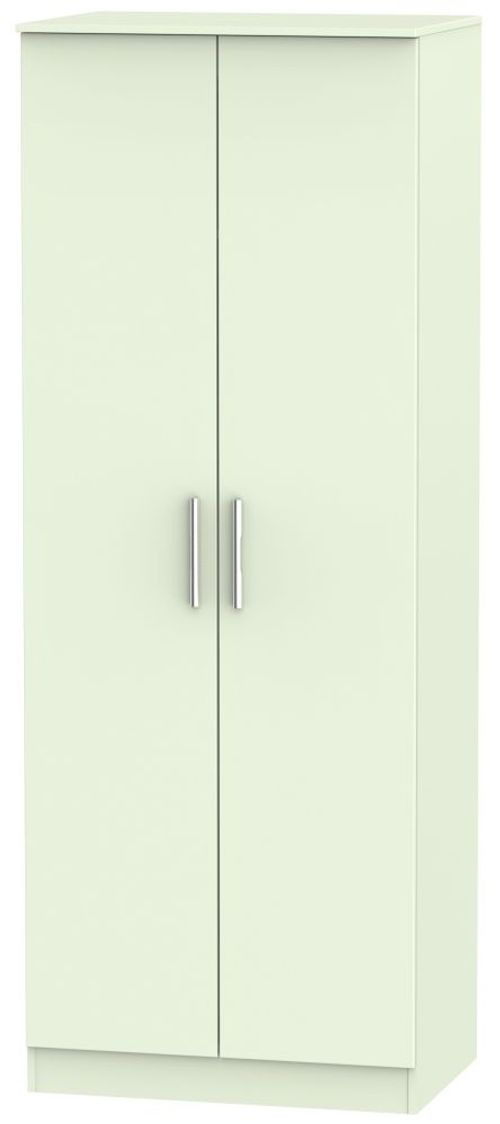 Contrast Cream 2 Door Plain Tall Wardrobe